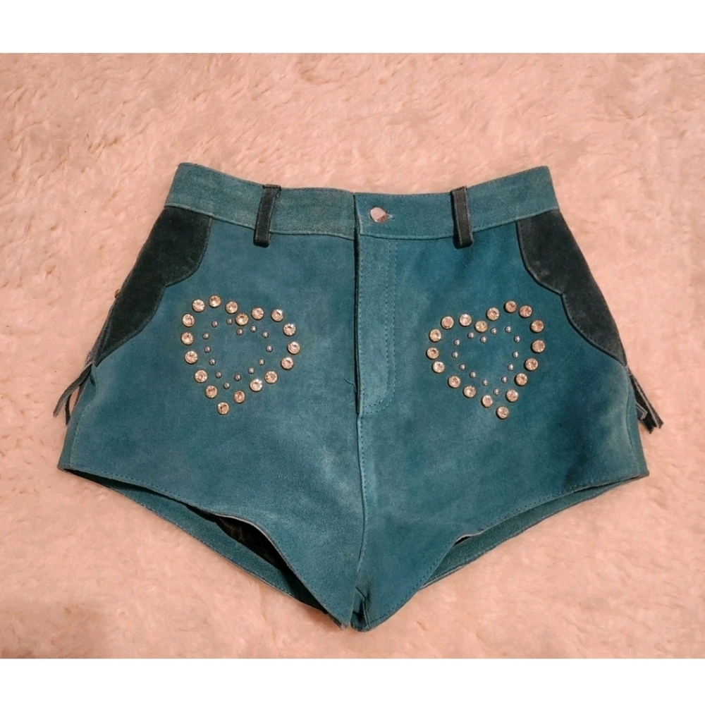 Understated Leather Wanted Suede Fringe Stud Shorts M - Picture 3 of 11
